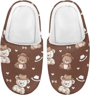 Girls Plush House Slippers Fluffy Cute Slippers Slip-on Shoes Winter Indoor Non-slip Rubber Sole Slipper for Kids