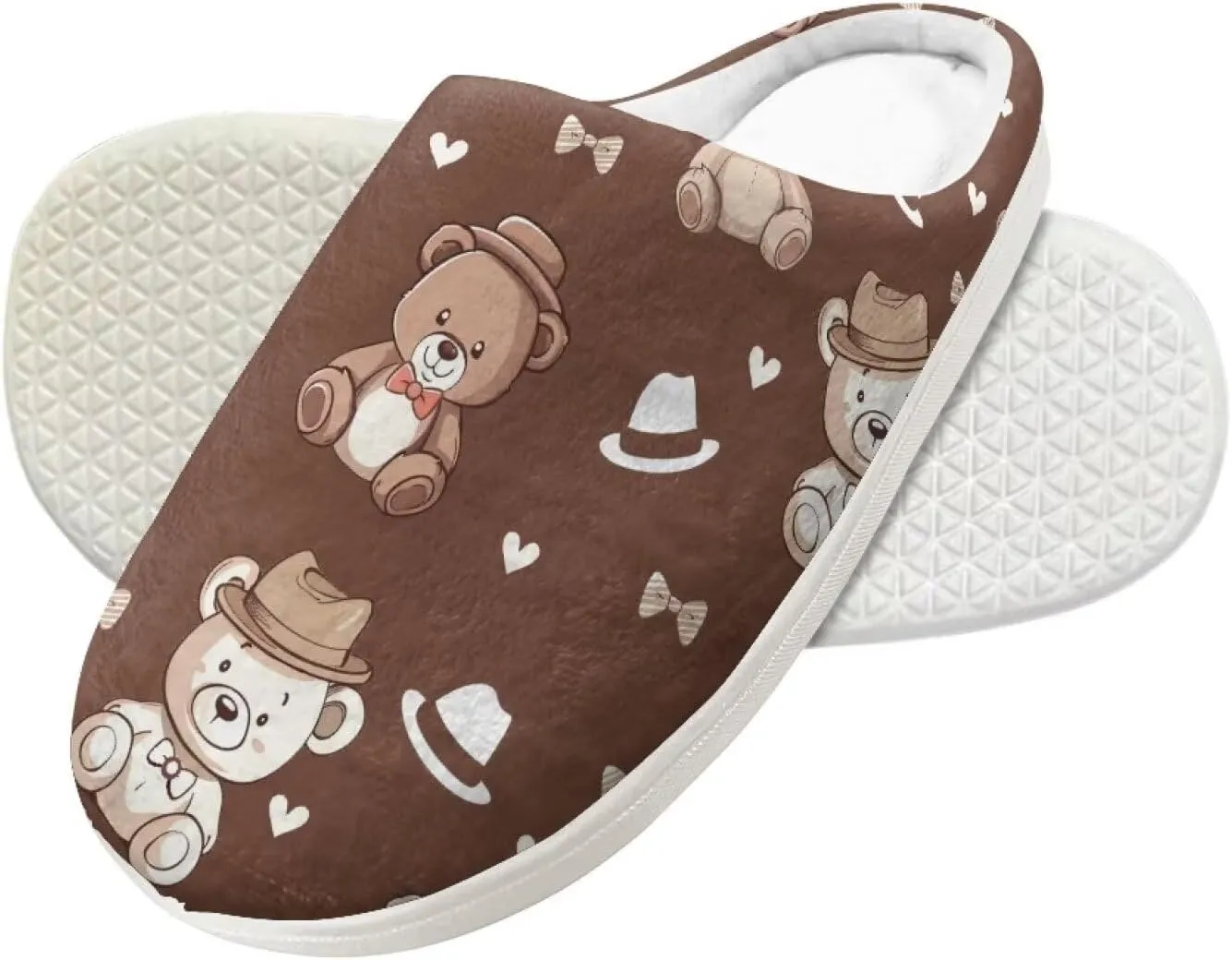 Girls Plush House Slippers Fluffy Cute Slippers Slip-on Shoes Winter Indoor Non-slip Rubber Sole Slipper for Kids