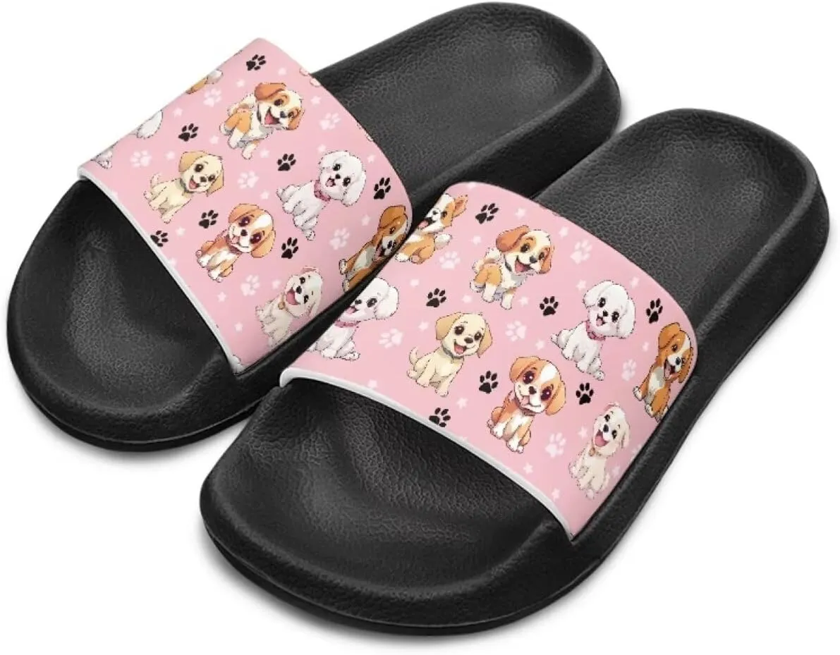 Girls Slide Sandals Breathable Summer Shoes for Kids with Non-Slip Sole Slides for Beach & Pool