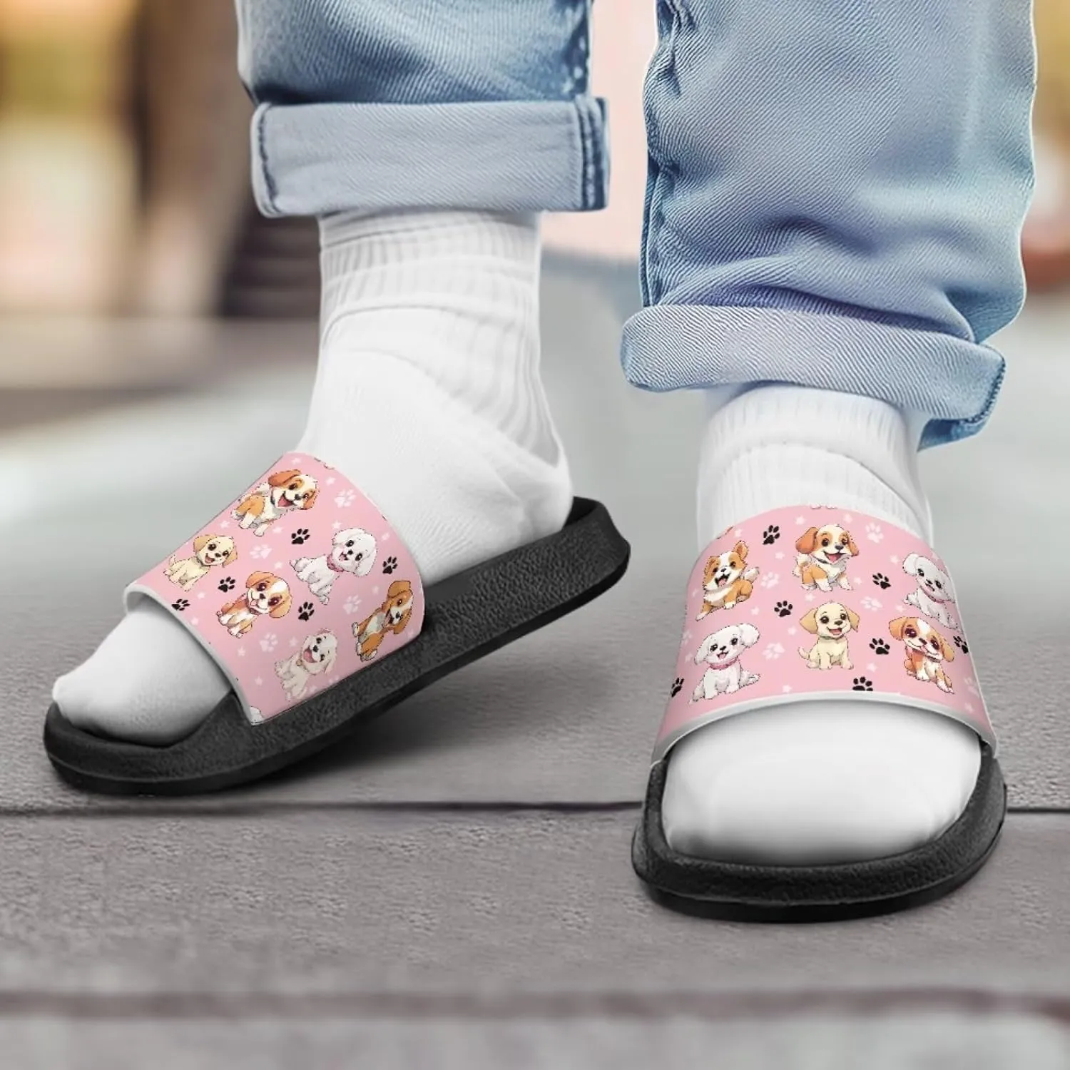 Girls Slide Sandals Breathable Summer Shoes for Kids with Non-Slip Sole Slides for Beach & Pool
