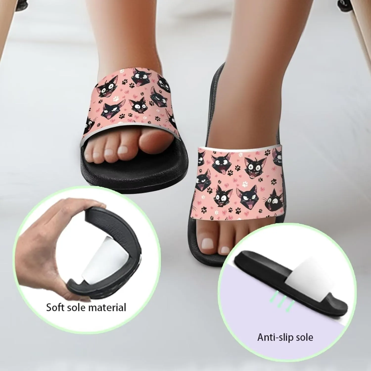 Girls Slide Sandals Breathable Summer Shoes for Kids with Non-Slip Sole Slides for Beach & Pool