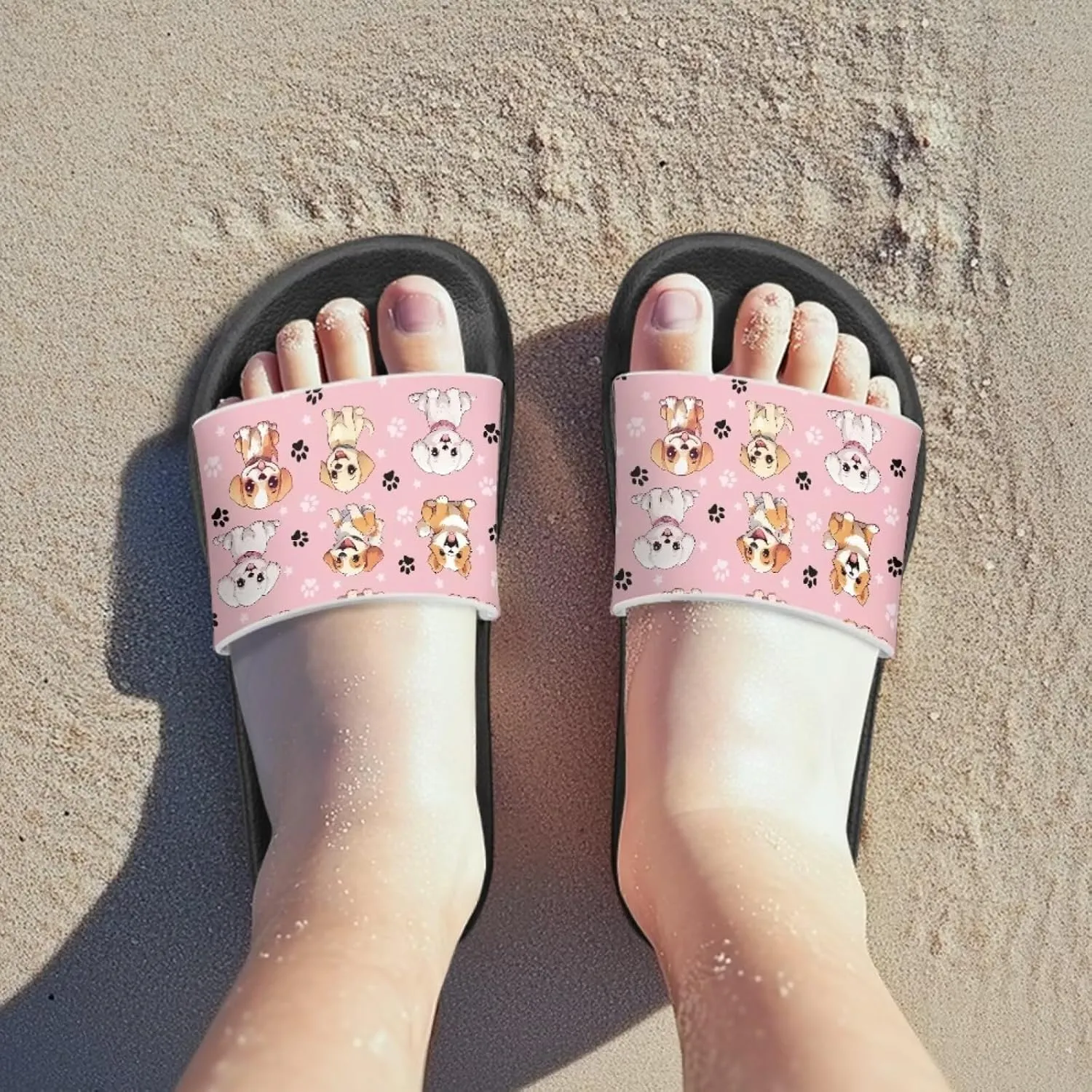 Girls Slide Sandals Breathable Summer Shoes for Kids with Non-Slip Sole Slides for Beach & Pool