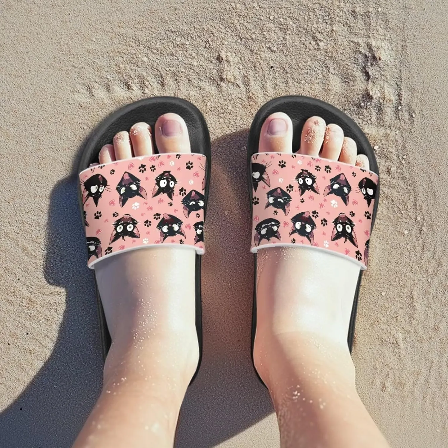 Girls Slide Sandals Breathable Summer Shoes for Kids with Non-Slip Sole Slides for Beach & Pool