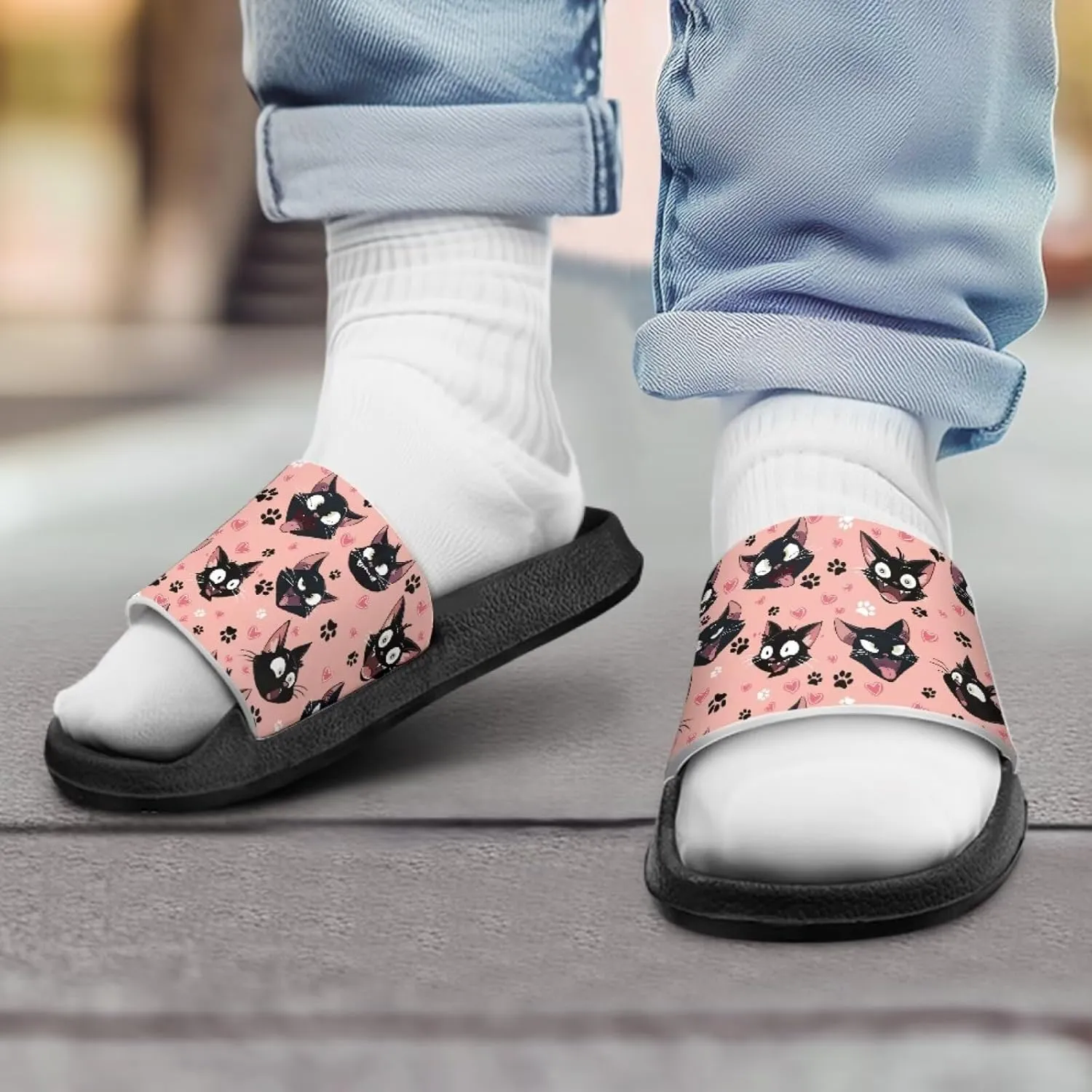 Girls Slide Sandals Breathable Summer Shoes for Kids with Non-Slip Sole Slides for Beach & Pool