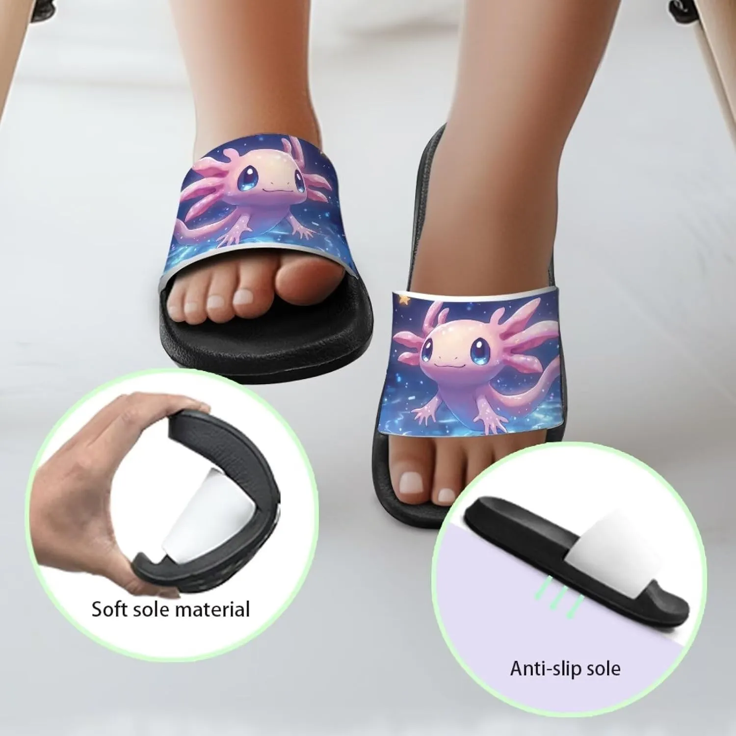 Girls Slide Sandals Lightweight Kids Summer Slippers Suitable Park, Have a Picnic