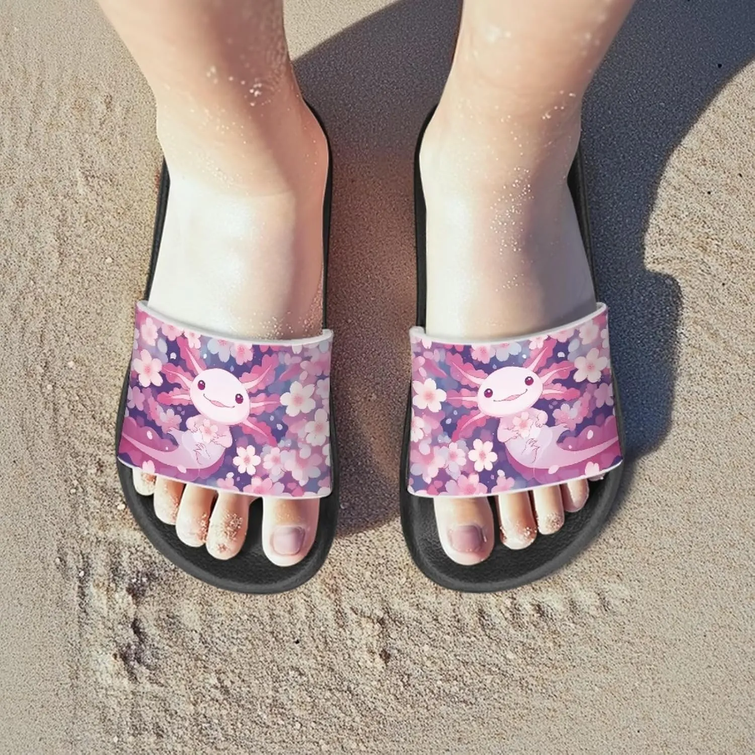 Girls Slide Sandals Lightweight Kids Summer Slippers Suitable Park, Have a Picnic