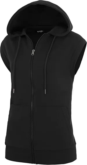 GIVON Women's Lightweight Hooded Vest Sleeveless 1/4 Zip Pullover Casual Hoodie Sweatshirt with Pockets