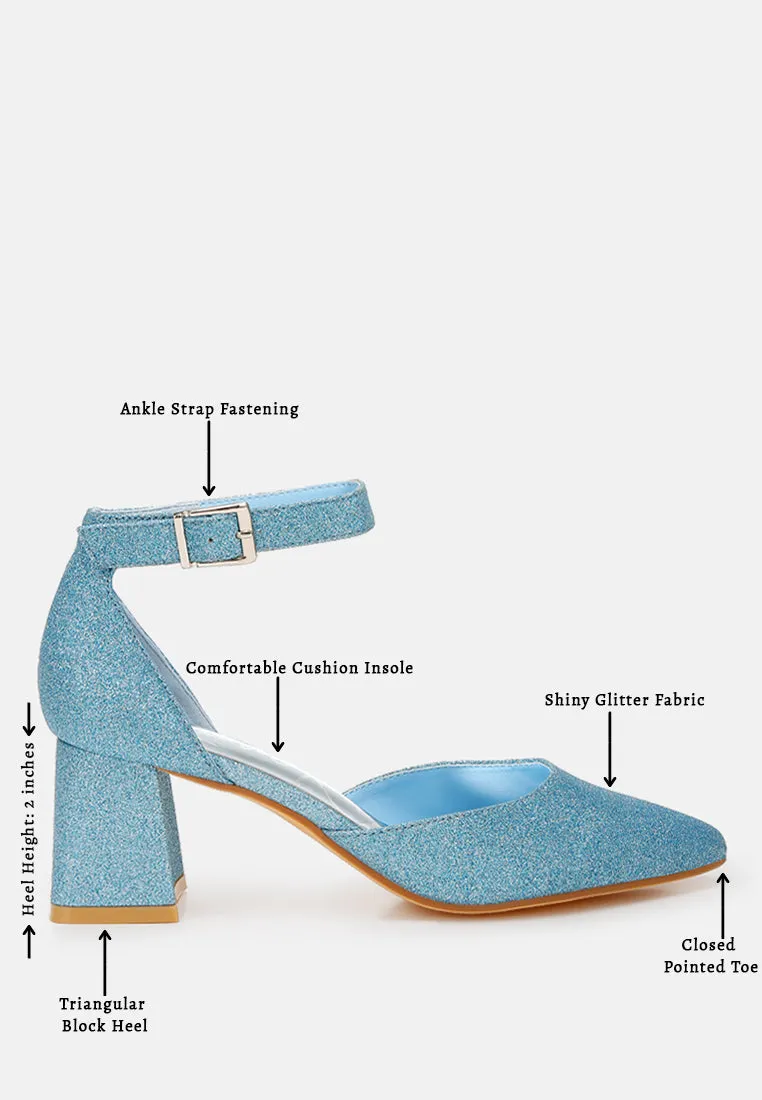 Glitter Block Heel Sandals by RUW