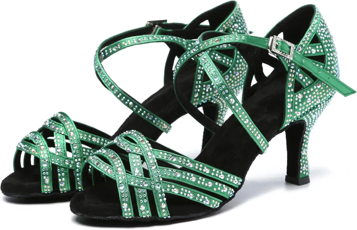 Glitter Dance Shoes for Women Rhinestones Bridal Wedding Formal Sandals