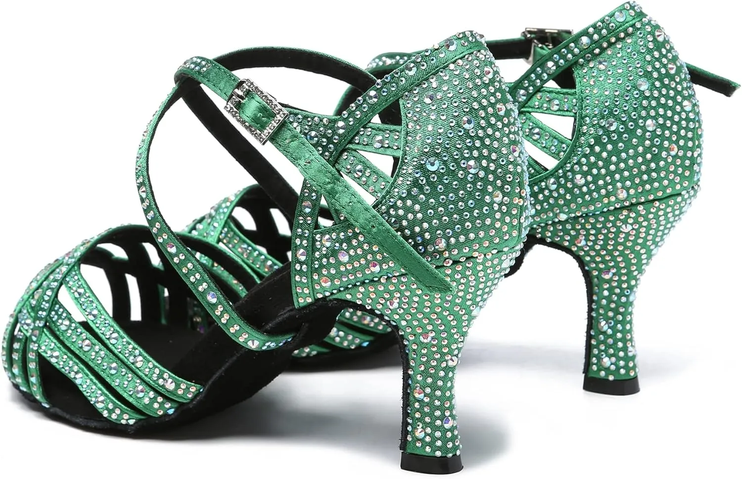 Glitter Dance Shoes for Women Rhinestones Bridal Wedding Formal Sandals