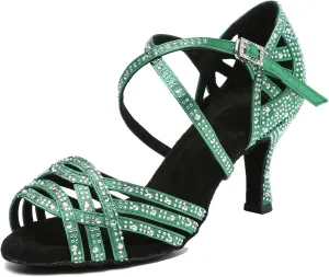 Glitter Dance Shoes for Women Rhinestones Bridal Wedding Formal Sandals