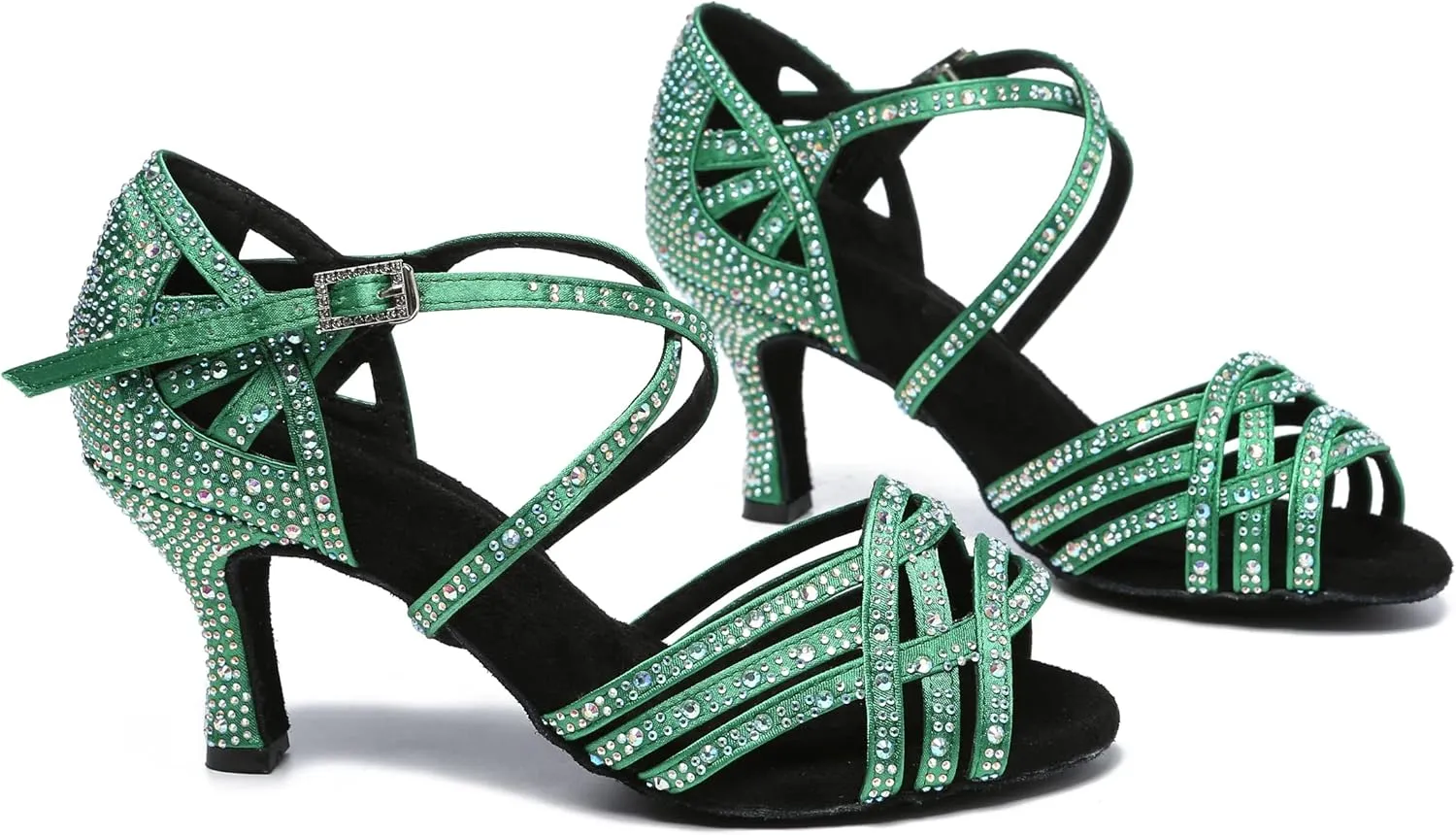 Glitter Dance Shoes for Women Rhinestones Bridal Wedding Formal Sandals