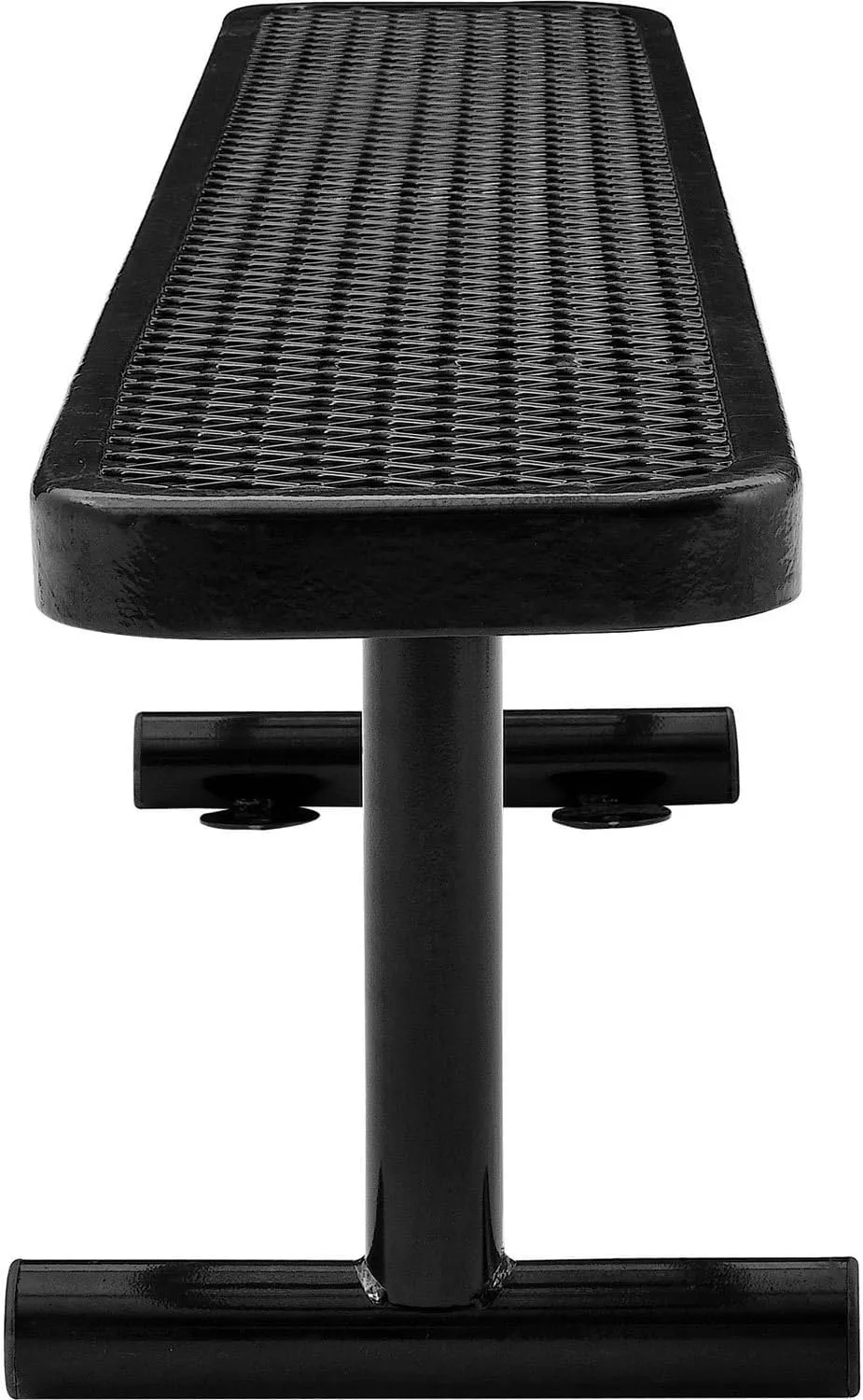 Global Industrial 6'L Heavy Duty Expanded Metal Mesh Flat Bench with Steel Frame, Portable Outdoor Bench, 1000 lbs Capacity, Black, 72" L x 14-1/2"W x 18" H