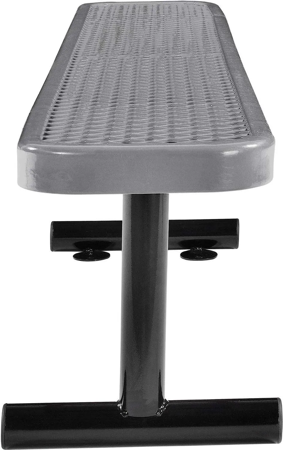Global Industrial 6'L Heavy Duty Expanded Metal Mesh Flat Bench with Steel Frame, Portable Outdoor Bench, 1000 lbs Capacity, Gray, 72" L x 14-1/2"W x 18" H
