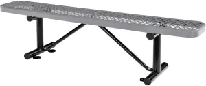 Global Industrial 6'L Heavy Duty Expanded Metal Mesh Flat Bench with Steel Frame, Portable Outdoor Bench, 1000 lbs Capacity, Gray, 72" L x 14-1/2"W x 18" H