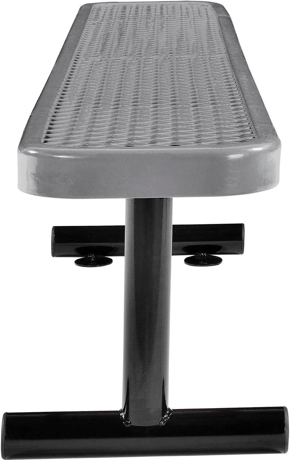 Global Industrial 6'L Heavy Duty Expanded Metal Mesh Flat Bench with Steel Frame, Portable Outdoor Bench, 1000 lbs Capacity, Gray, 72" L x 14-1/2"W x 18" H