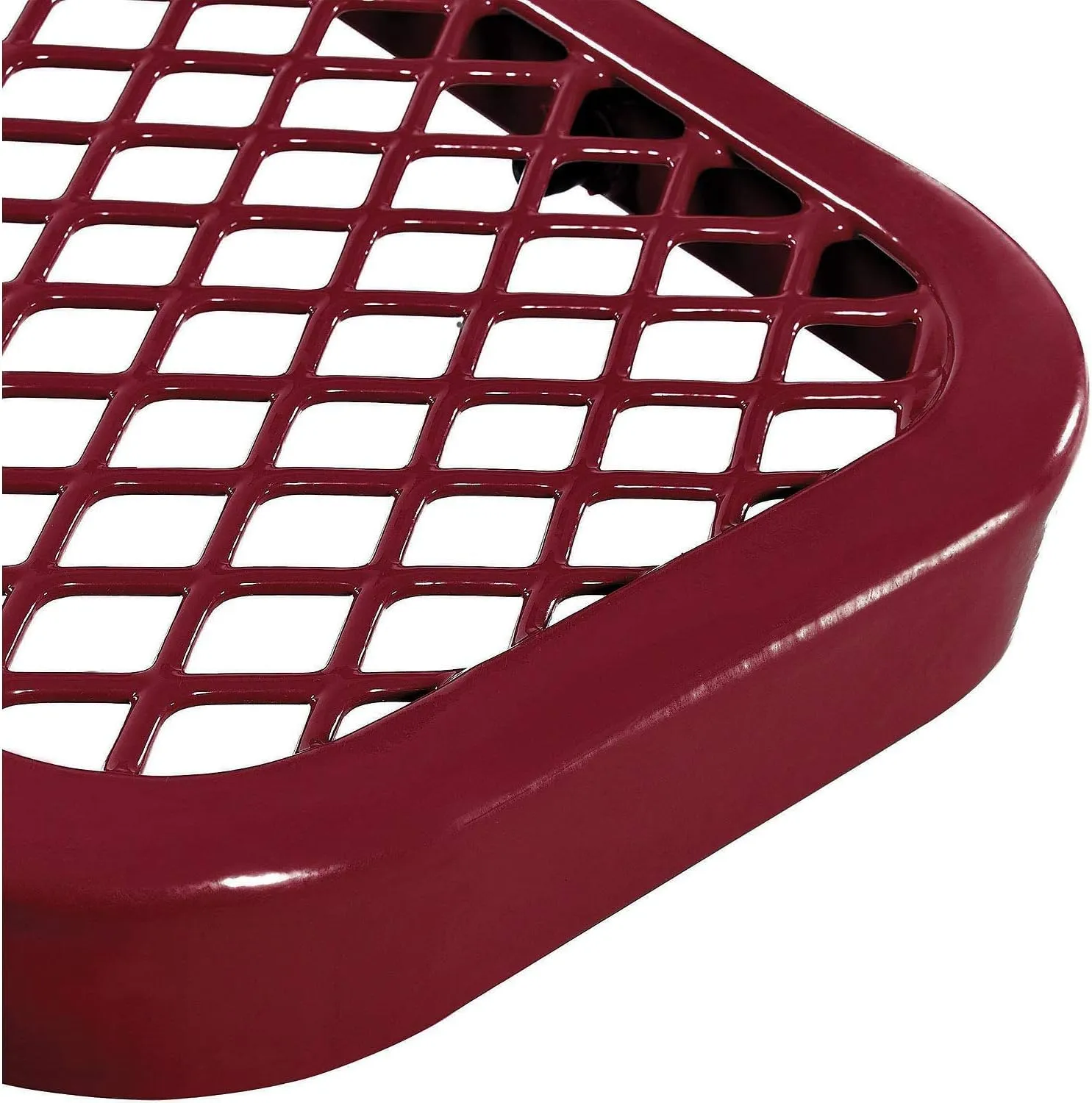 Global Industrial 6'L Heavy Duty Expanded Metal Mesh Flat Bench with Steel Frame, Portable Outdoor Bench, 1000 lbs Capacity, Red, 72" L x 14-1/2"W x 18" H