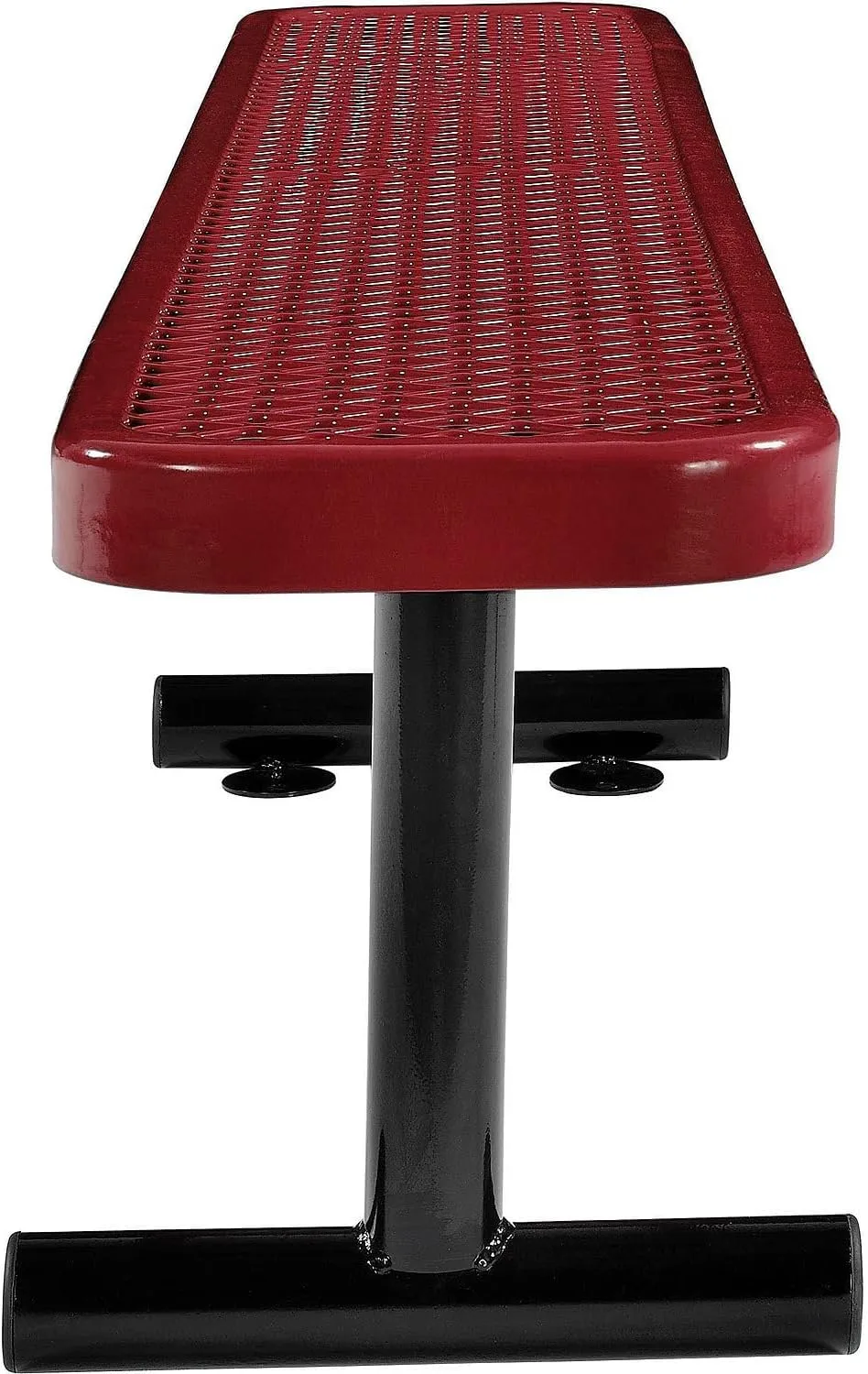 Global Industrial 6'L Heavy Duty Expanded Metal Mesh Flat Bench with Steel Frame, Portable Outdoor Bench, 1000 lbs Capacity, Red, 72" L x 14-1/2"W x 18" H