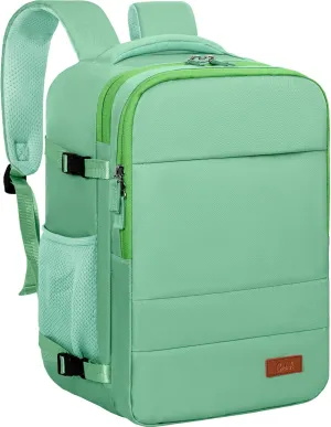 GMAK Travel Backpack for Men Women, Carry on Backpack with USB Charging Port, 15.6 inch Laptop Backpack Lightweight Cabin Bag Casual Daypack 20L Luggage Bags for College, Business, Travel, Green