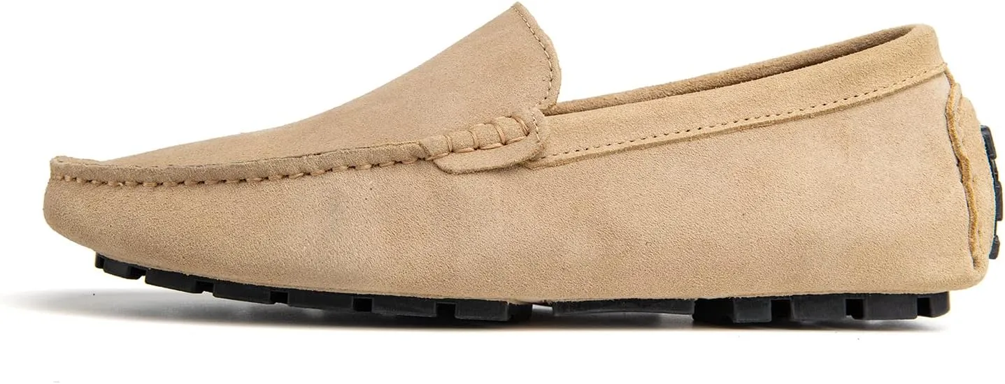 Go Tour Mens Handmade Suede Leather Casual Loafers Shoes