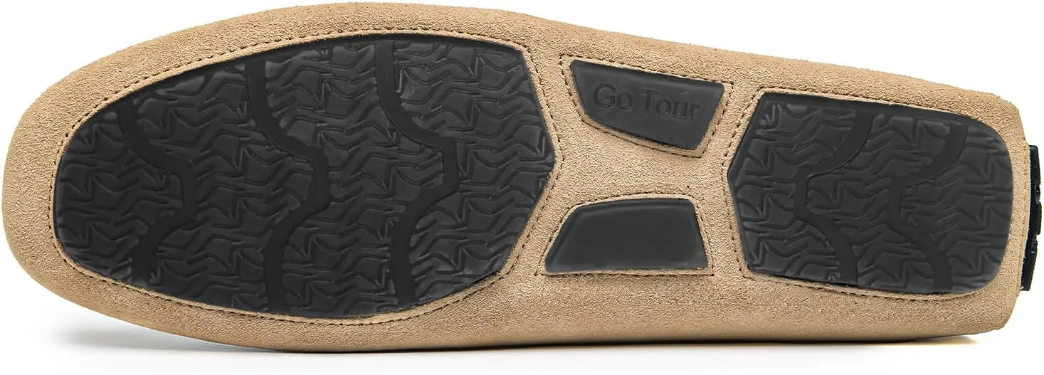 Go Tour Mens Handmade Suede Leather Casual Loafers Shoes