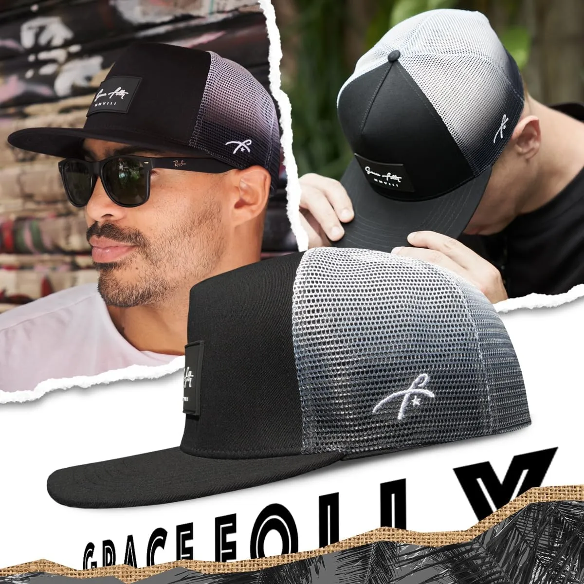 Grace Folly Trucker Hat for Men & Women. Snapback Mesh Caps