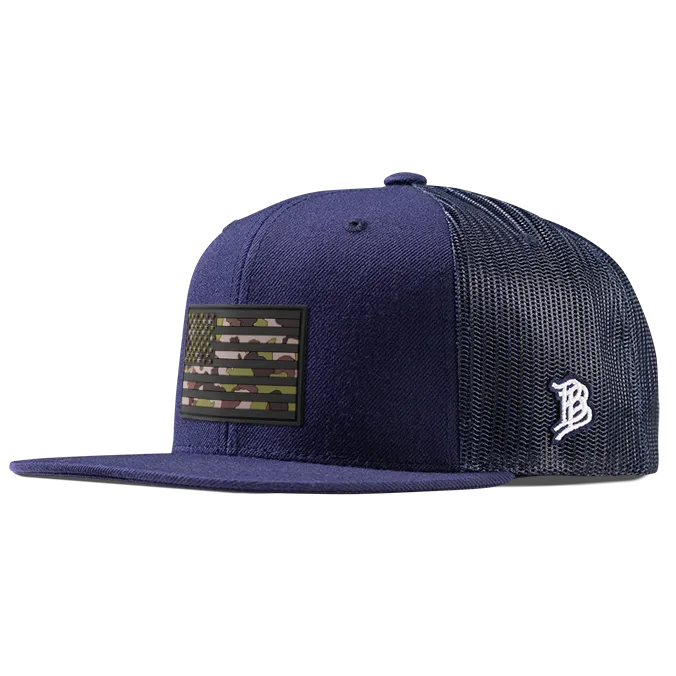 Green Camo Glory PVC Flat Trucker