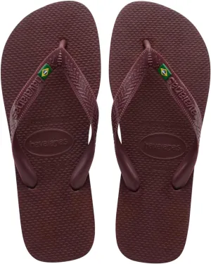havaianas Men's Brazil Logo Flip Flops - Men's Sandals for Swimming Pools - Grape Wine, 13