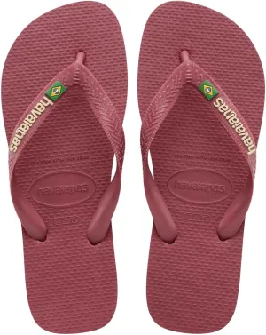 havaianas Women's Brazil Logo Flip flops - Spring and Summer Sandals for Women - AMARANTH, 7/8W