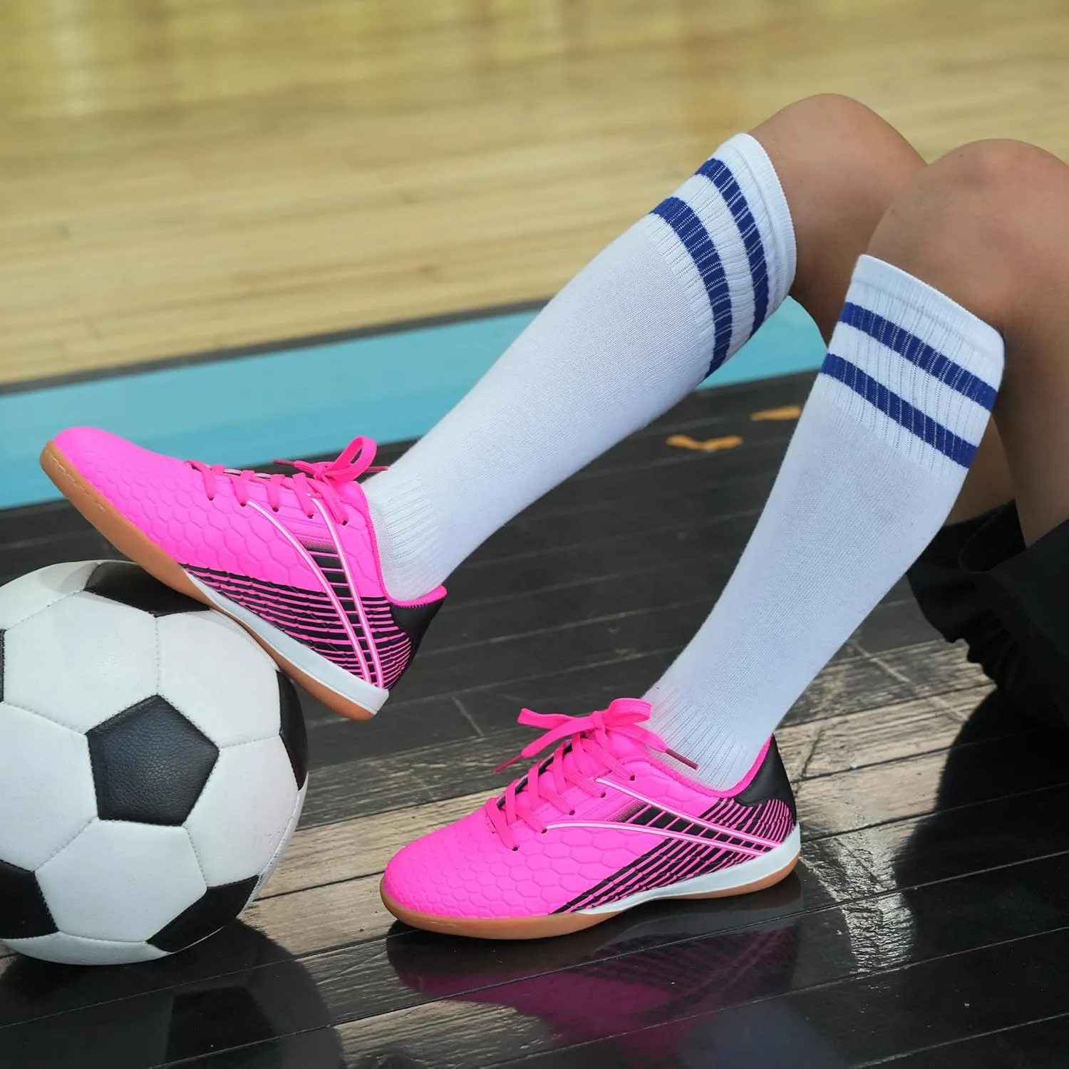 Hawkwell Kids Athletic Indoor Comfortable Soccer Shoes(Toddler/Little Kid/Big Kid)