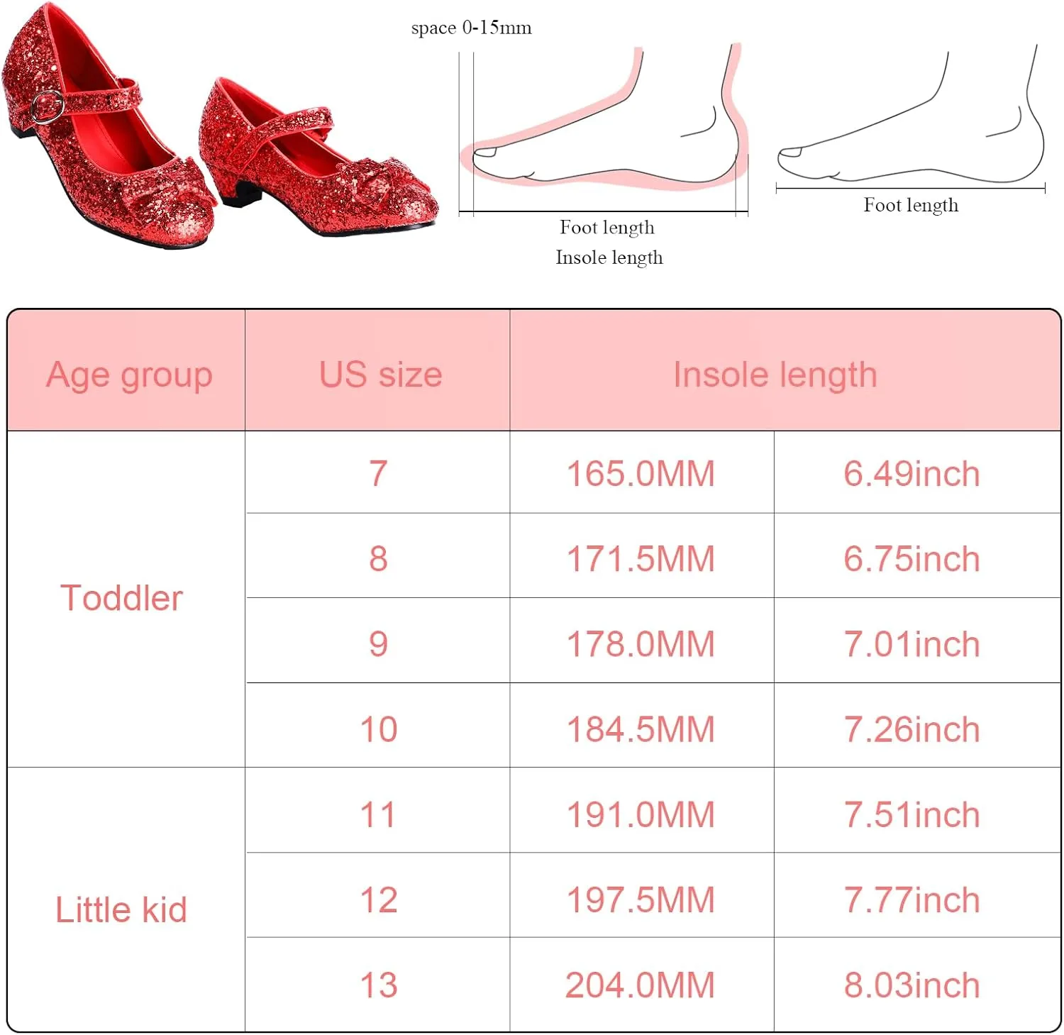 Haysandy Girls Glitter Dress Shoes Low Heel Princess Flats for Kids Toddler Flower Wedding Party Shoes with 2 Pairs Socks