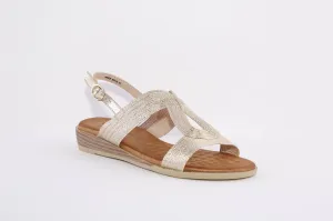 HEAVENLY FEET- WREN FLAT FASHION SANDAL - GOLD