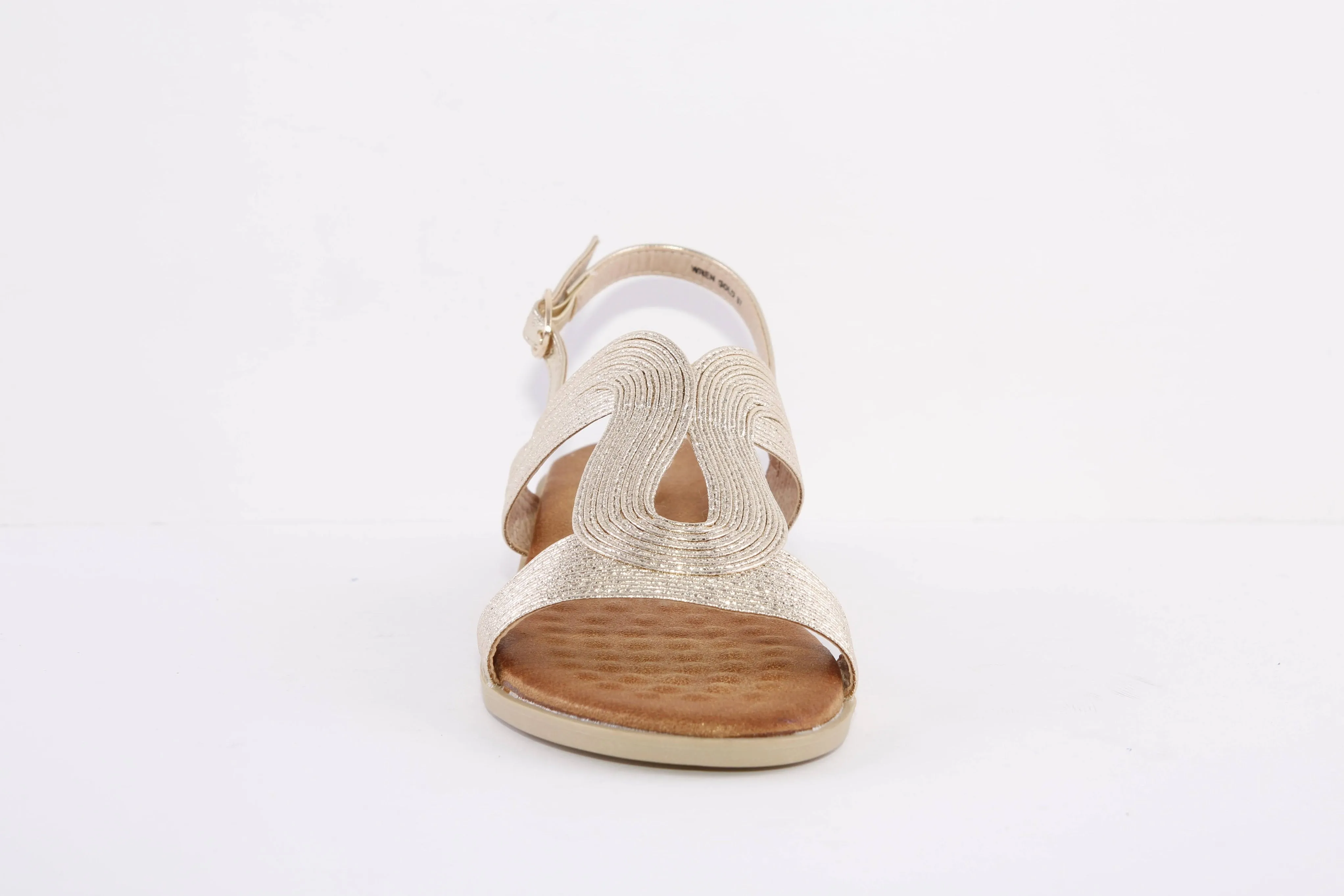 HEAVENLY FEET- WREN FLAT FASHION SANDAL - GOLD