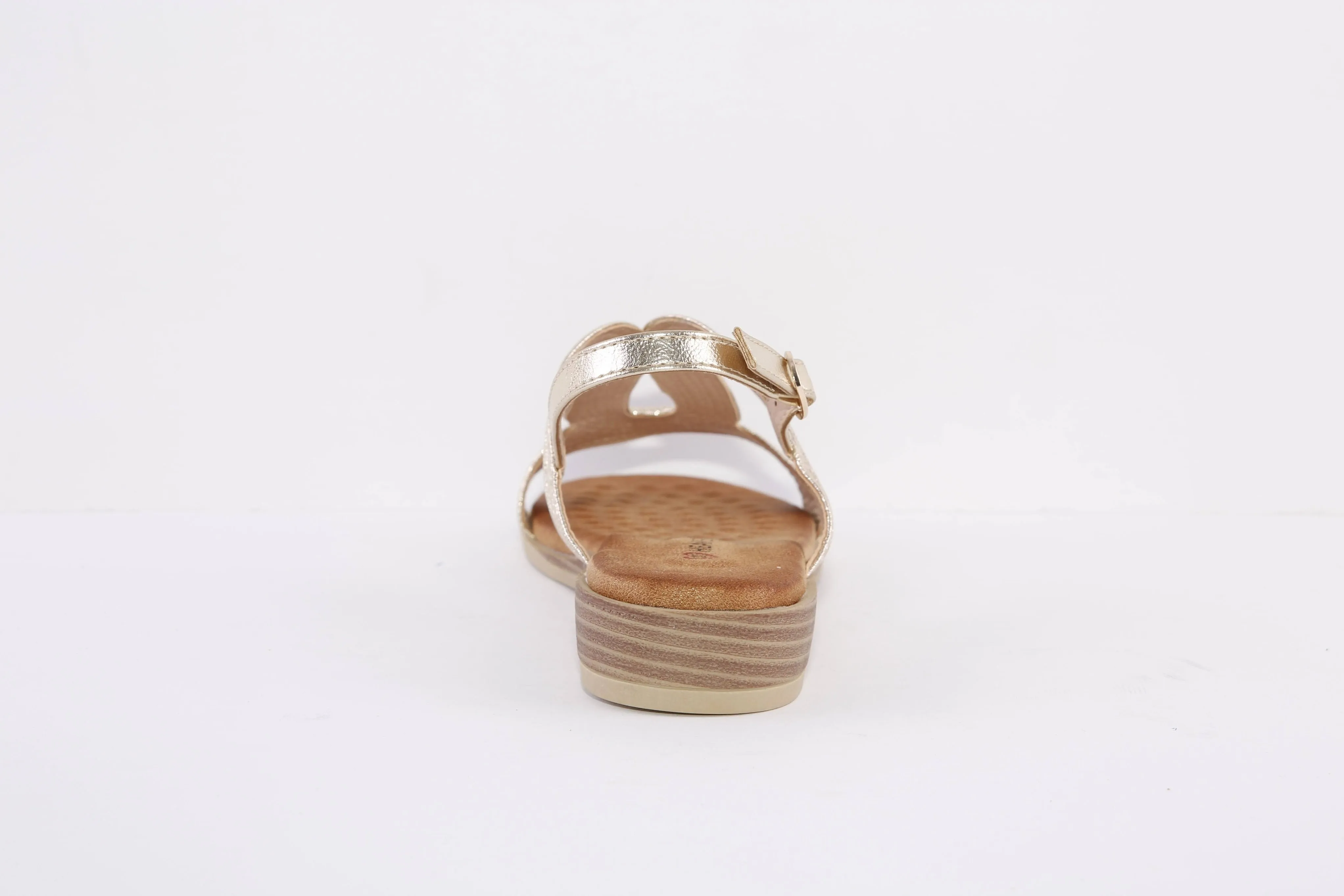 HEAVENLY FEET- WREN FLAT FASHION SANDAL - GOLD