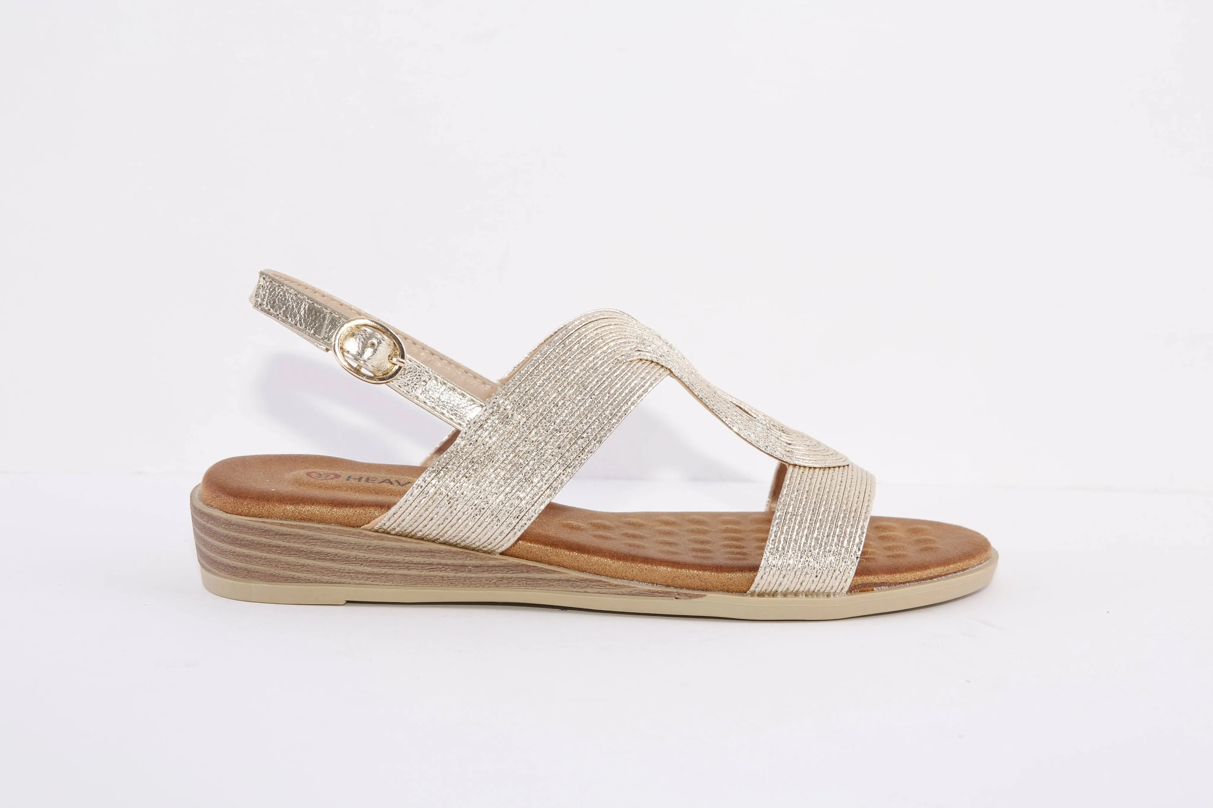 HEAVENLY FEET- WREN FLAT FASHION SANDAL - GOLD