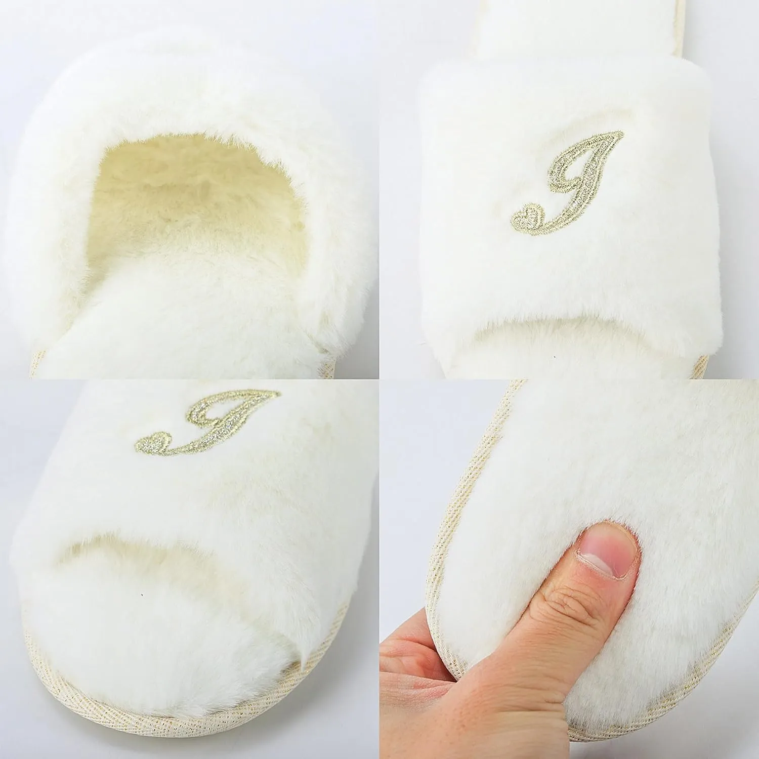 HIALTODAY Bride Slippers for Wedding, I Do Bridal Slippers for Bride Fuzzy Slippers for Women for Wedding