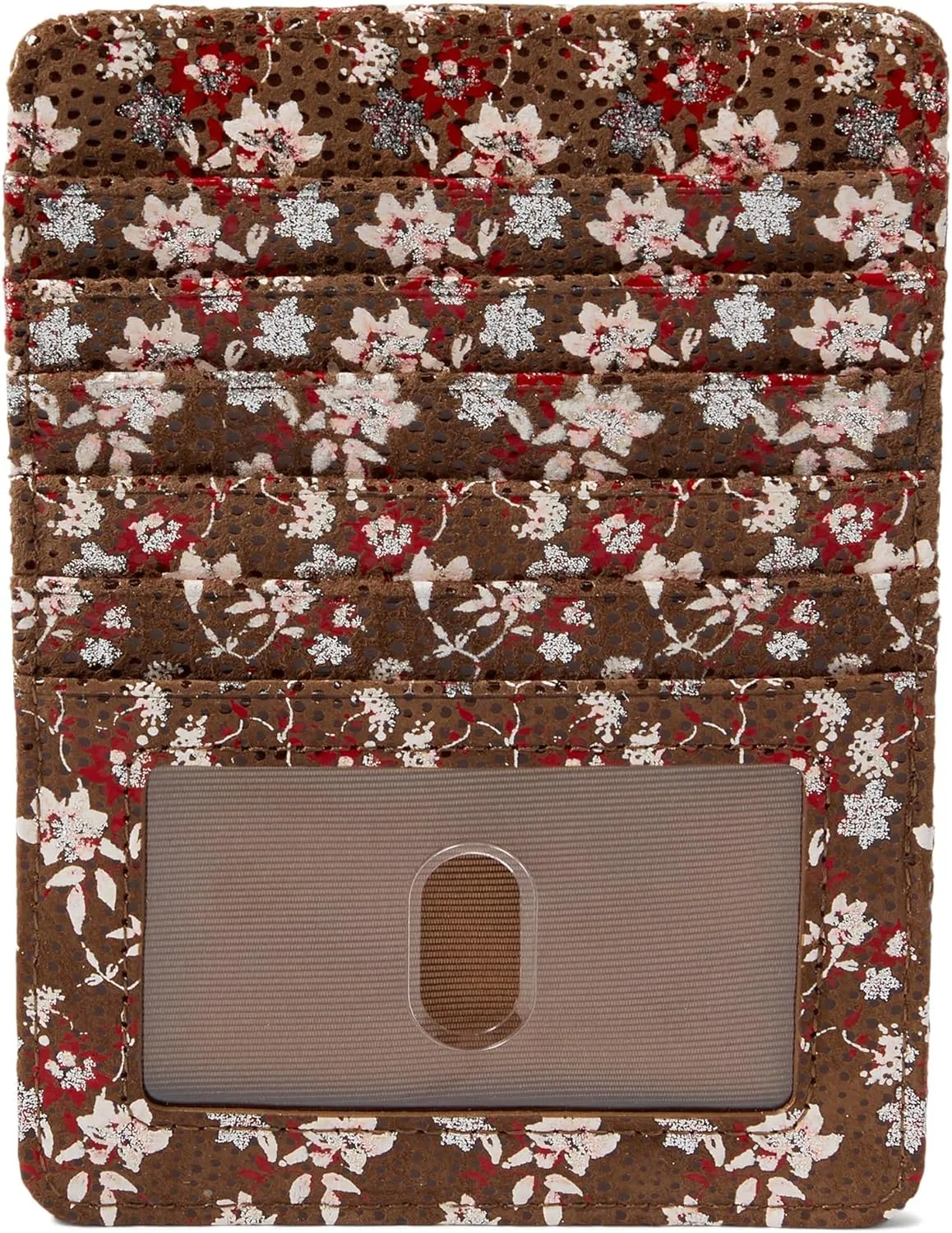HOBO Euro Slide - Slide Wallet - Zipper Pocket - Polyester Lining - Five Card Slots - Leather Material Ditzy Print One Size One Size
