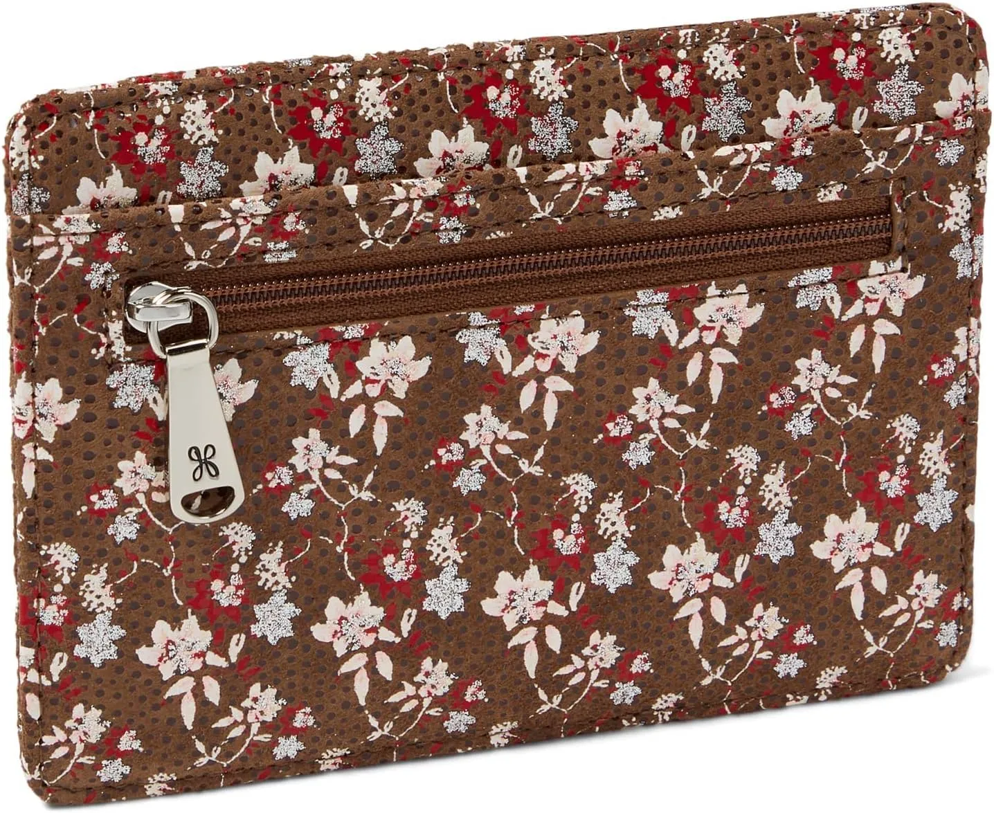 HOBO Euro Slide - Slide Wallet - Zipper Pocket - Polyester Lining - Five Card Slots - Leather Material Ditzy Print One Size One Size