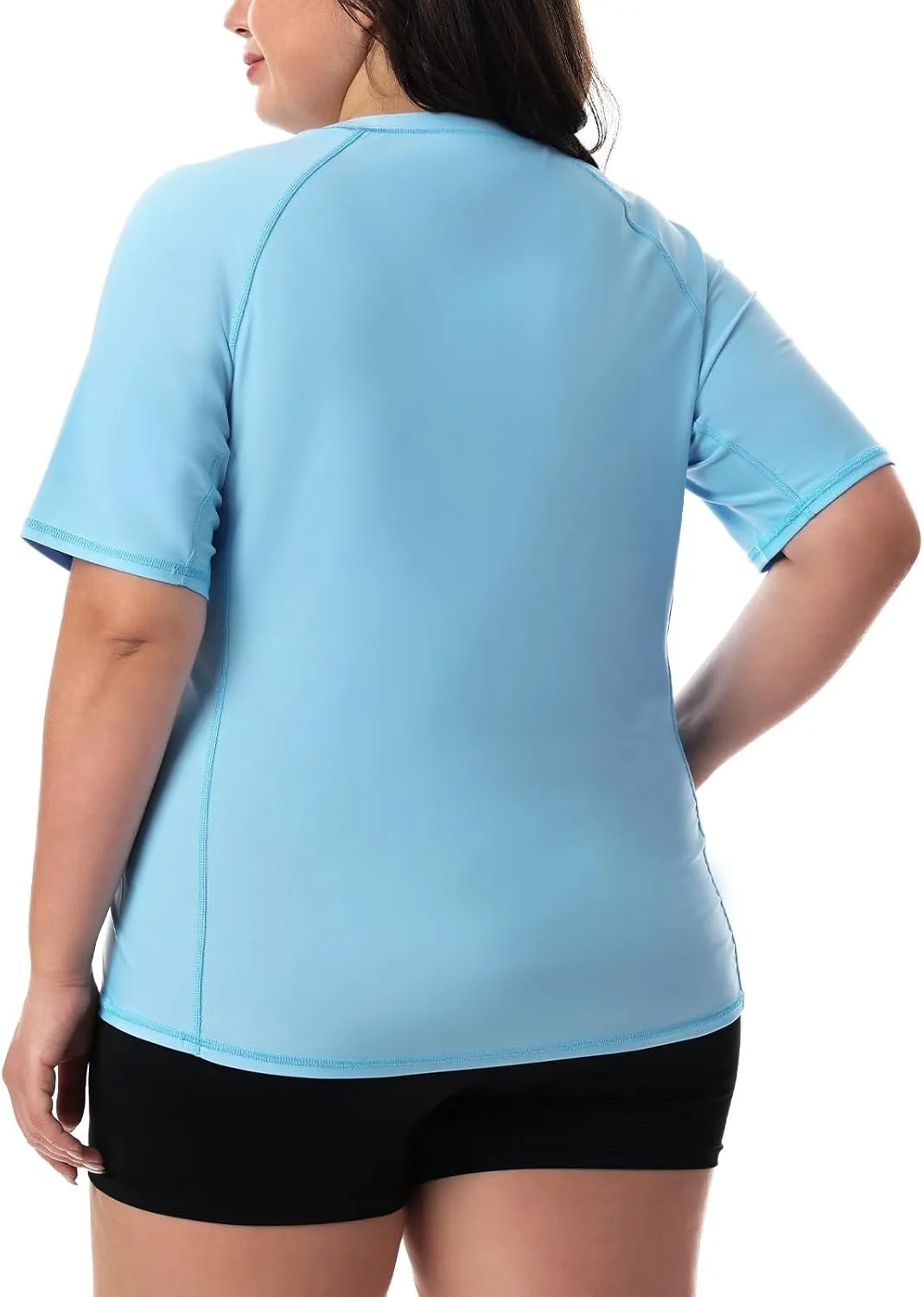 HODOSPORTS Women's Plus Size Rash Guard UPF 50  Swim Shirt Sun Protection Swimsuit Top Short Sleeve 1X-6X