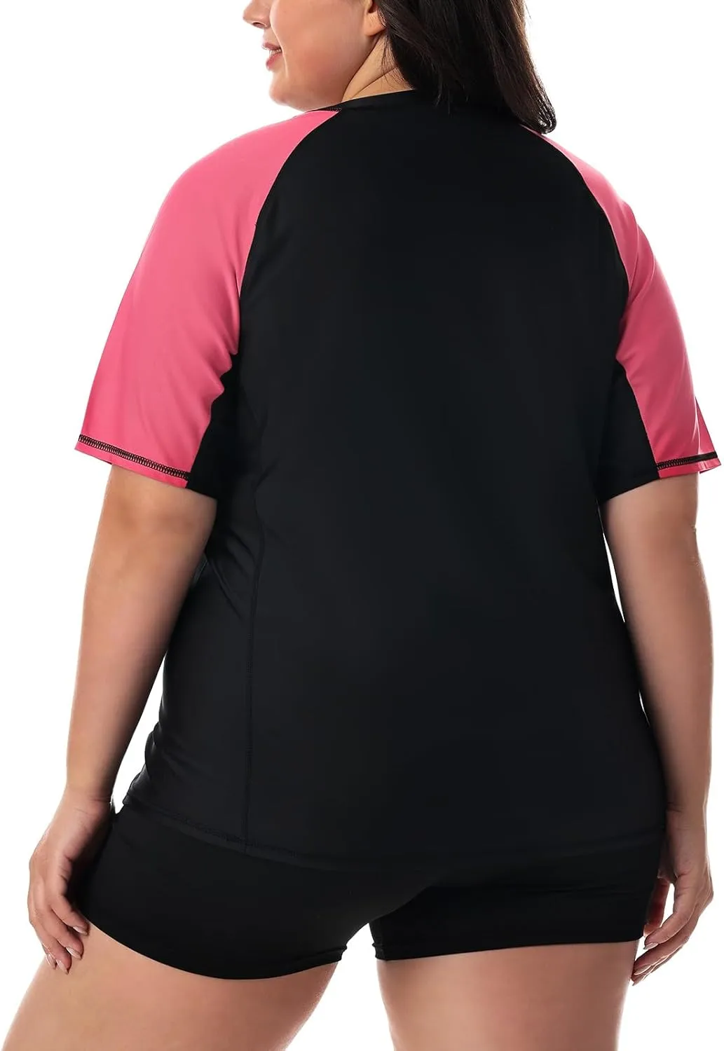 HODOSPORTS Women's Plus Size Rash Guard UPF 50  Swim Shirt Sun Protection Swimsuit Top Short Sleeve 1X-6X