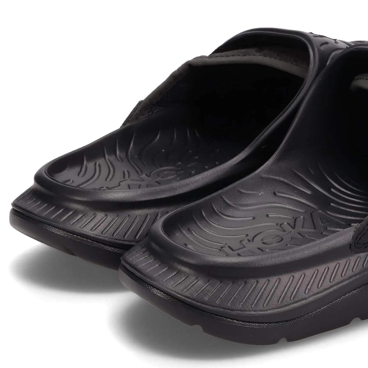 HOKA ONEONE 1134150 ORA LUXE Men's Sandals, Recovery Sandals, Thick Sole, Black, Black, Black, 28.0 cm