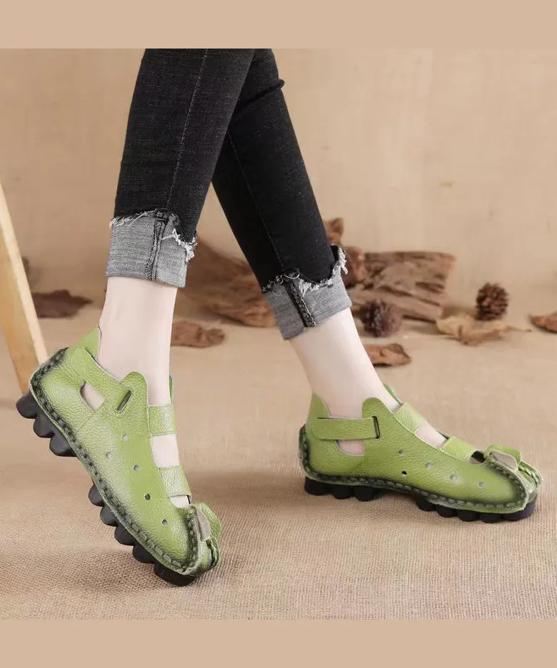 Hollow Flat New Sandals Comfortable Yellow Out Splicing