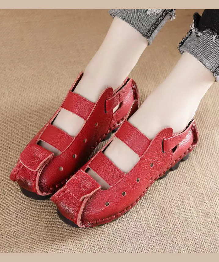 Hollow Flat New Sandals Comfortable Yellow Out Splicing