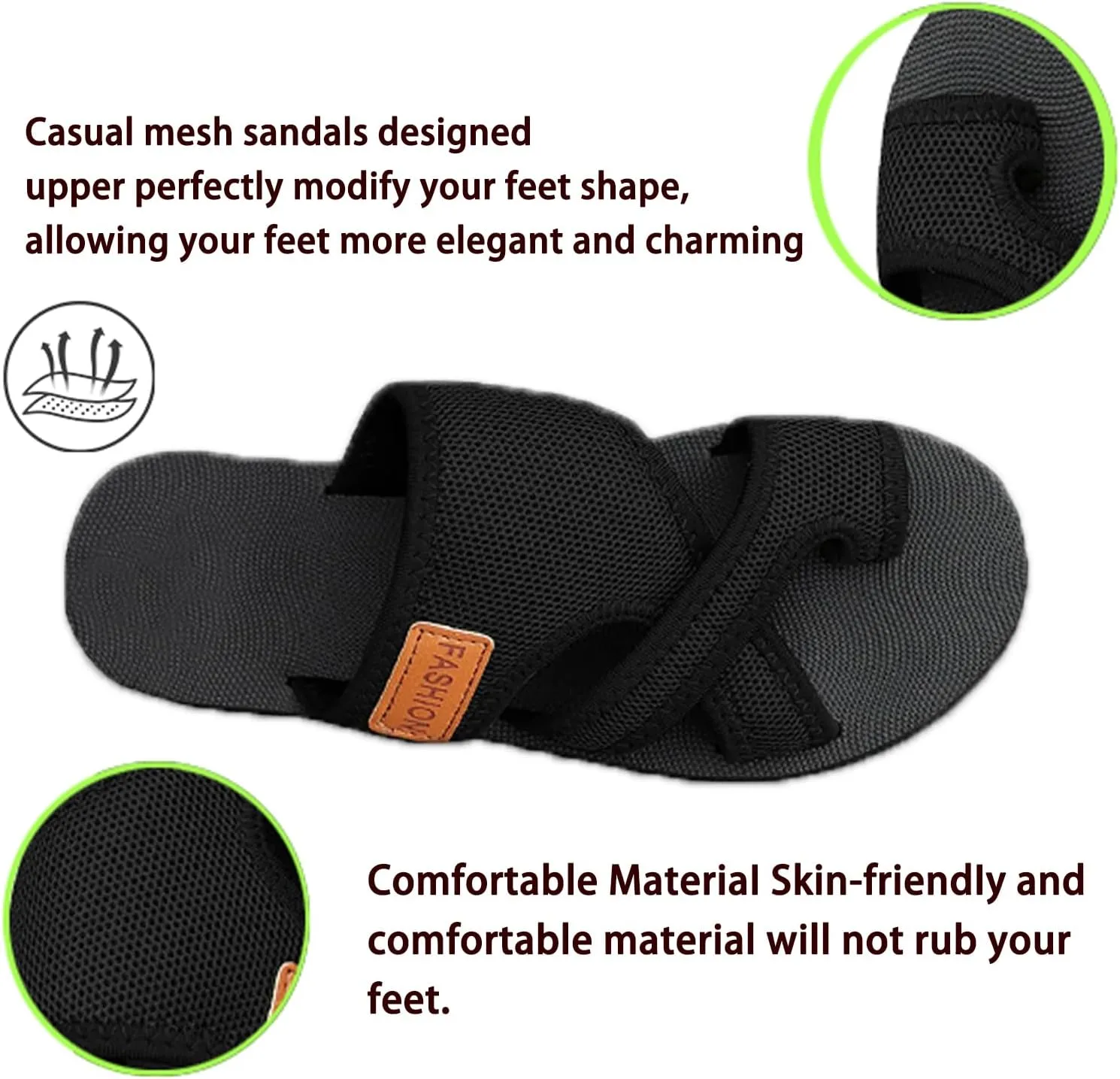 Hollow Mesh Slide Sandals with Loop Toe, Breathable Mesh Slide Sandals, Hollow Mesh Slide Sandals Orthopedic