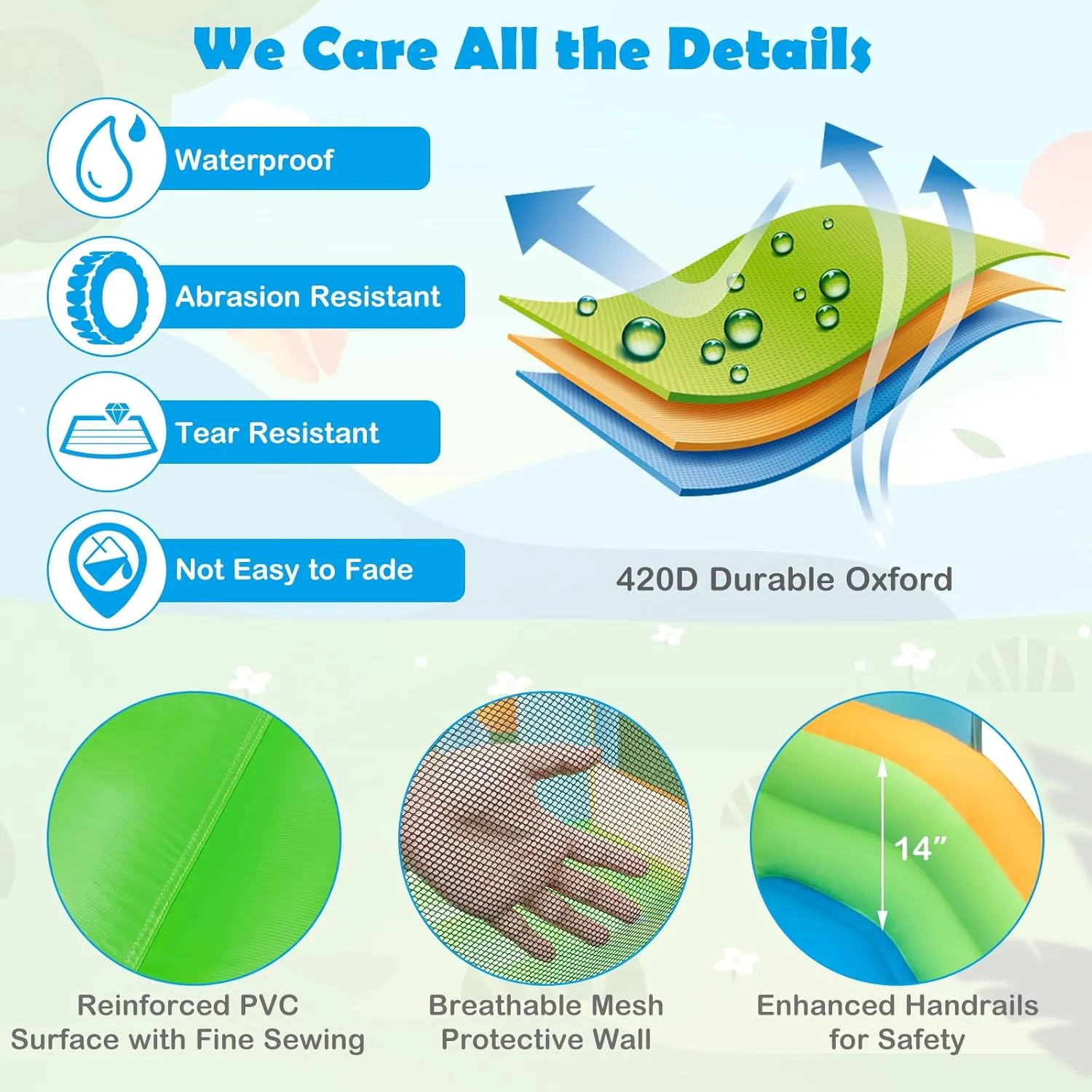 HONEY JOY Inflatable Water Slide, Giant Water Bounce House for Kids Backyard, GFCI 750W Blower, Toddler Indoor Outdoor Blow up Jump Castle Waterslides Inflatables for Boys Girls