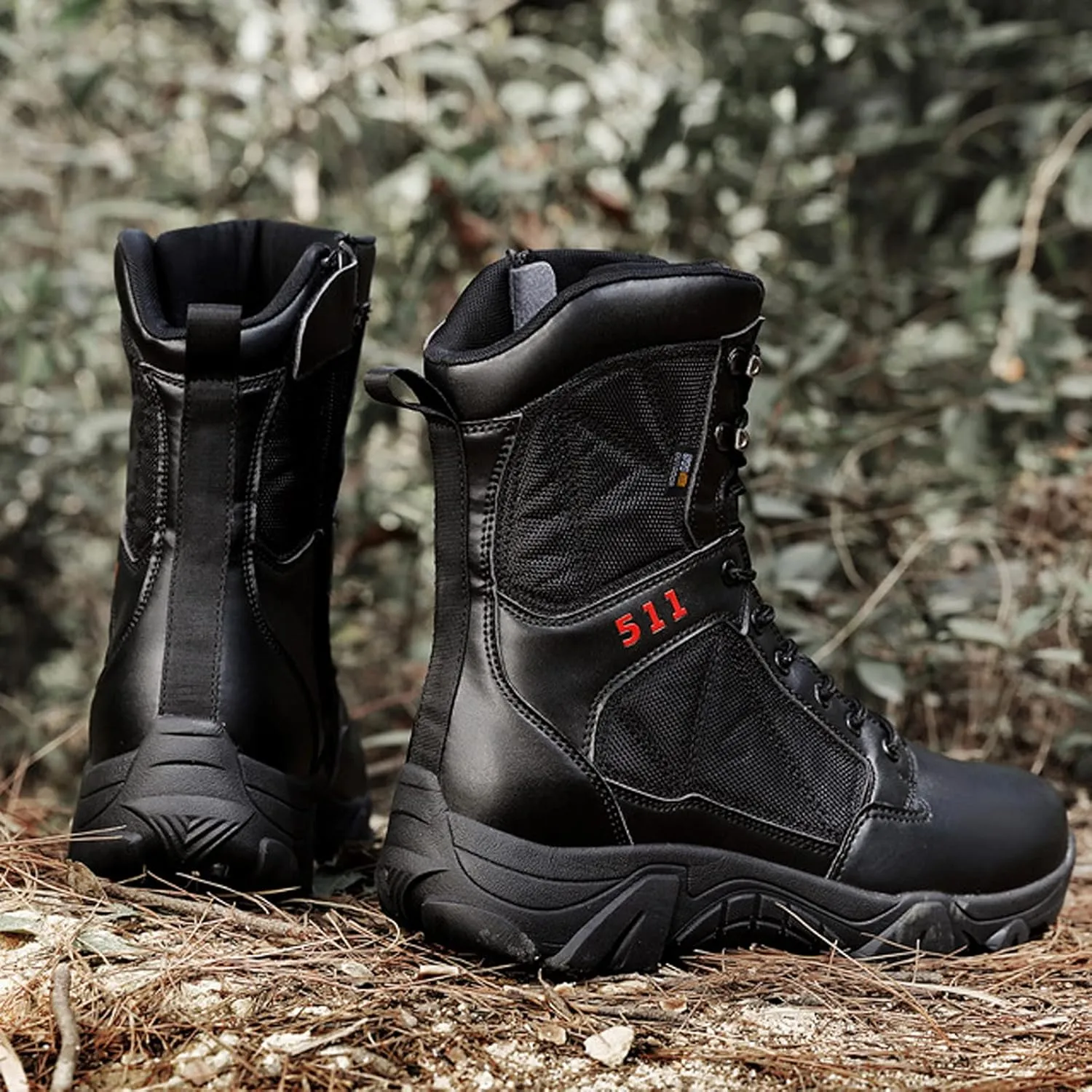 hongrenamz Mens Hiking Boots Waterproof High Hiking Shoes Outdoor Trekking Boots Non Slip Camping Boots Black-EU45/US11