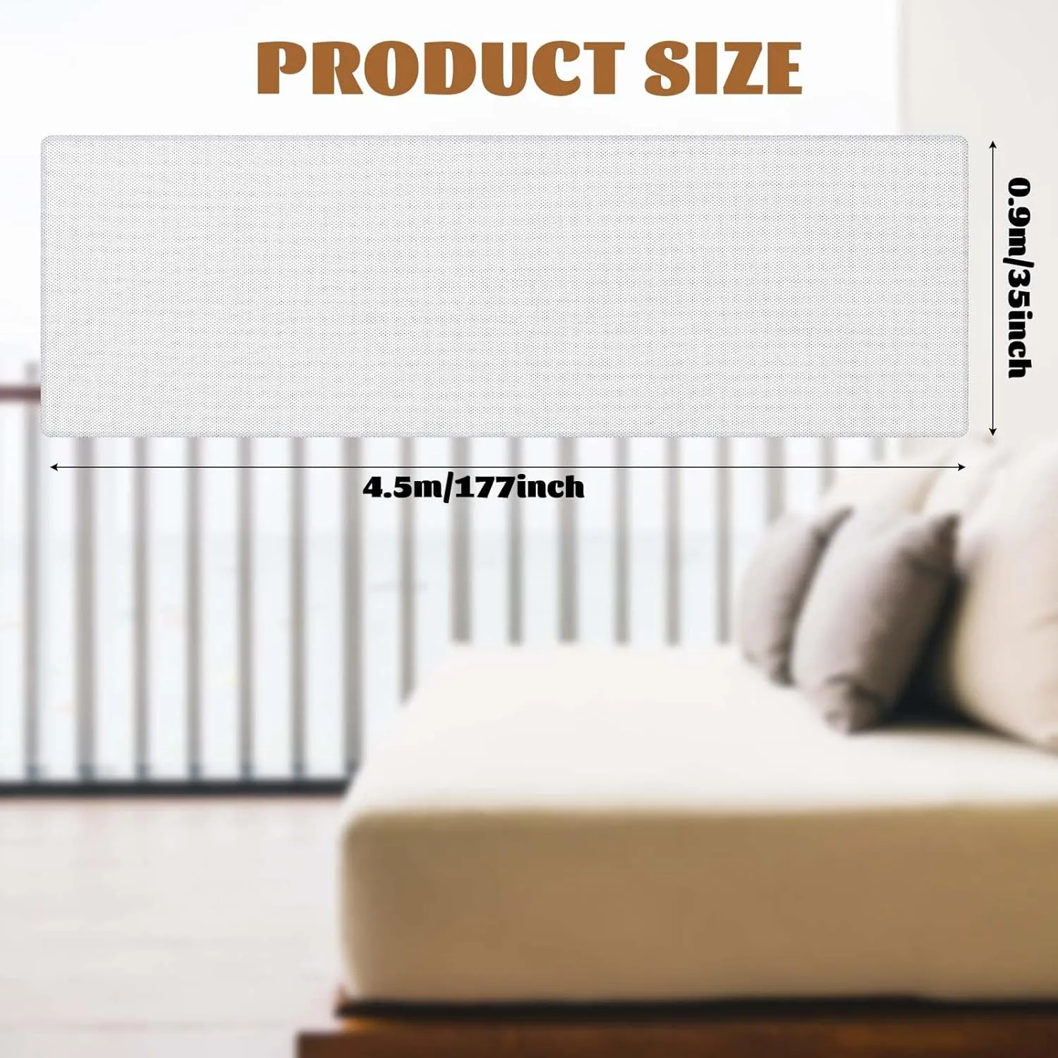 Hosuly Banister Guard 15 x 3 ft Balcony Netting for Kids Pets Stairway Safety Net Baby Fence Door Balcony Netting Safety Mesh Stair Net with No Drilling for Apartment Railing (White)