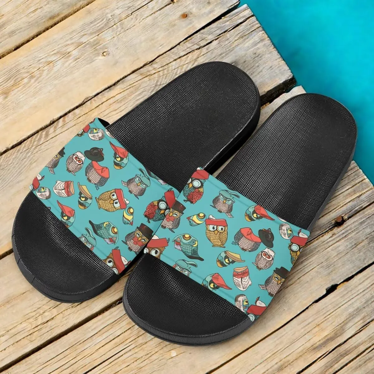Howilath Cute Animals Pattern Summer Slide Slippers for Women Kids, Soft Sole Non-Slip Open Toe Slippers Slide Sandal