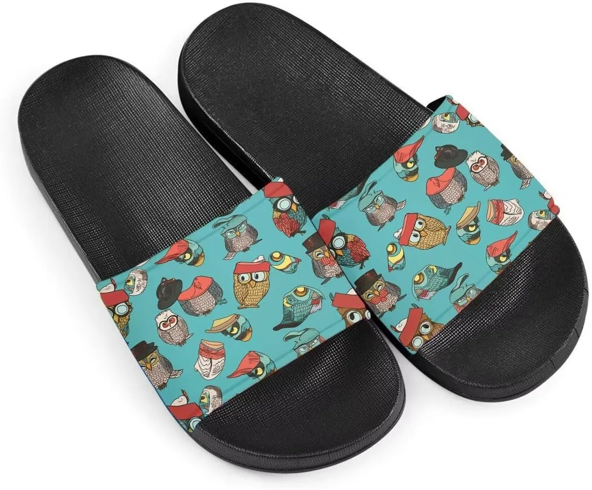 Howilath Cute Animals Pattern Summer Slide Slippers for Women Kids, Soft Sole Non-Slip Open Toe Slippers Slide Sandal