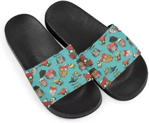 Howilath Cute Animals Pattern Summer Slide Slippers for Women Kids, Soft Sole Non-Slip Open Toe Slippers Slide Sandal